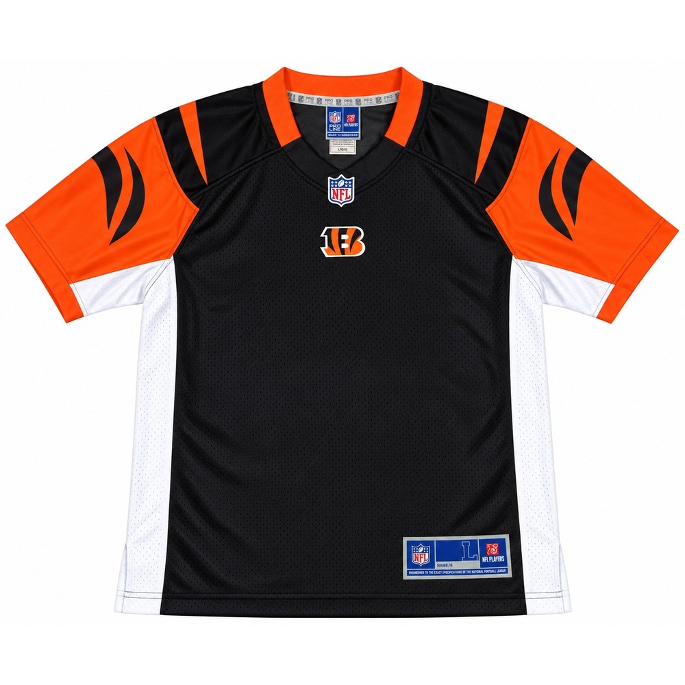 NFL Pro Line Cincinnati Bengals Jersey Mens Large Black Orange Mesh Football